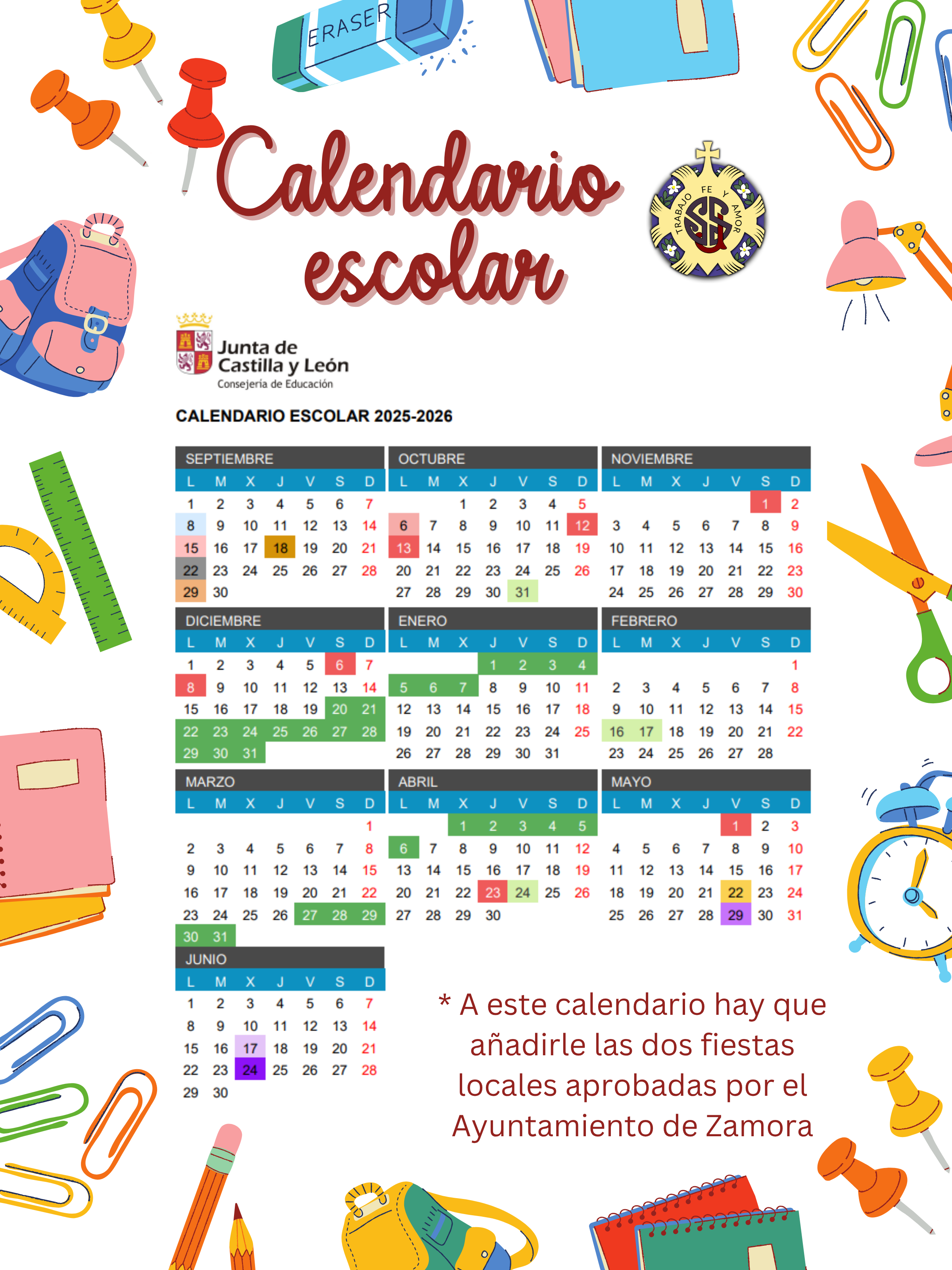 Calendario escolar 25-26