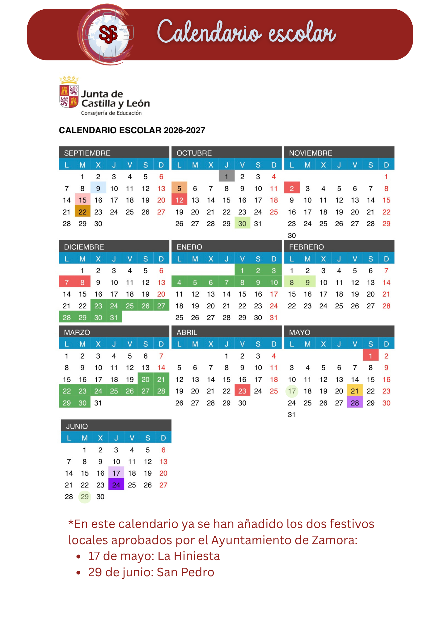 CALENDARIO 26-27